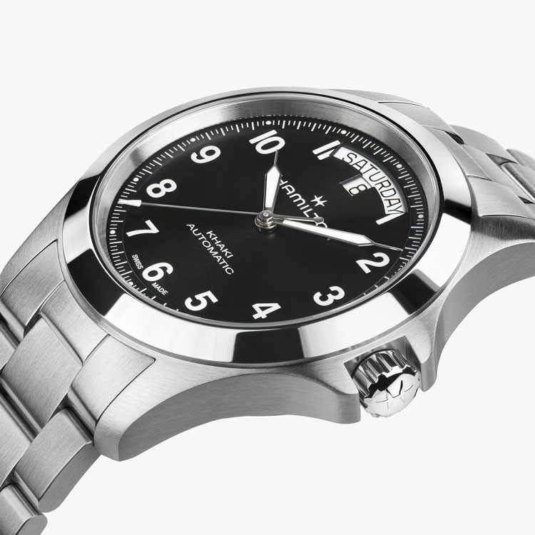 ハミルトン カーキフィールド キング デイデイト オート 40mm ブラック H64475131