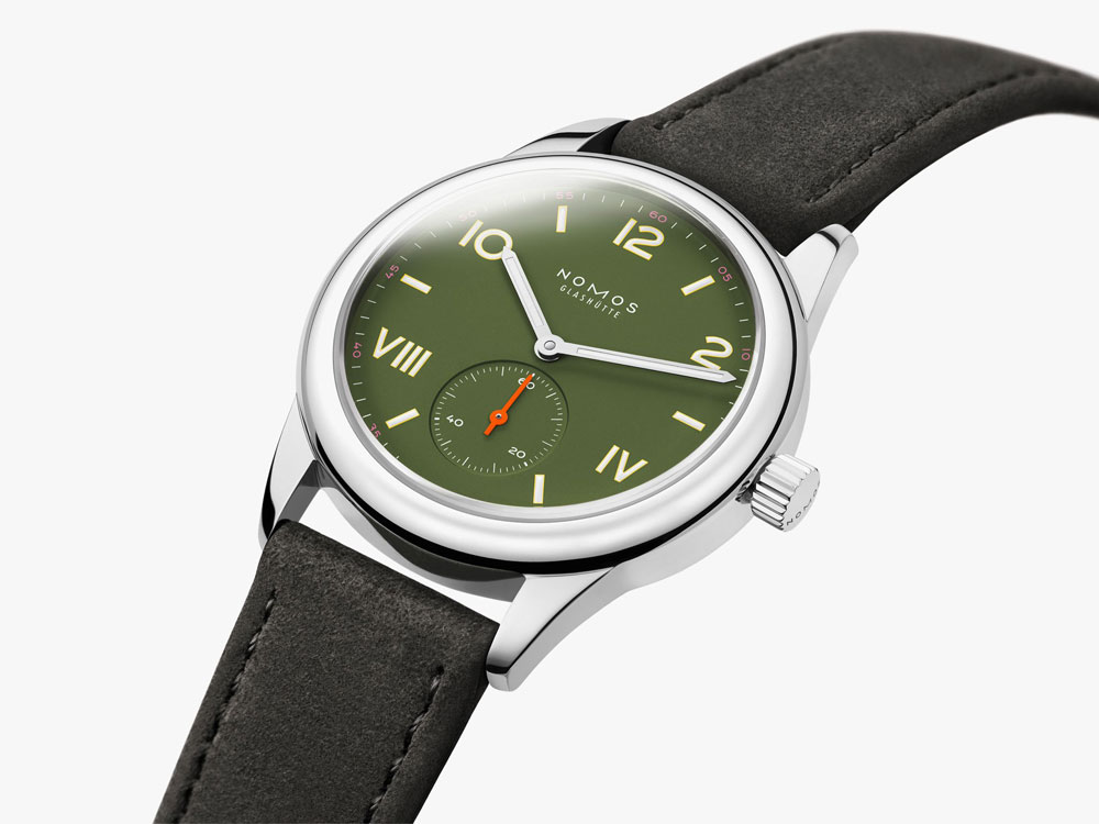 ノモス クラブ キャンパス 36mm オールオリーブ バイリンガルダイヤル 正規輸入品 NM707.GB