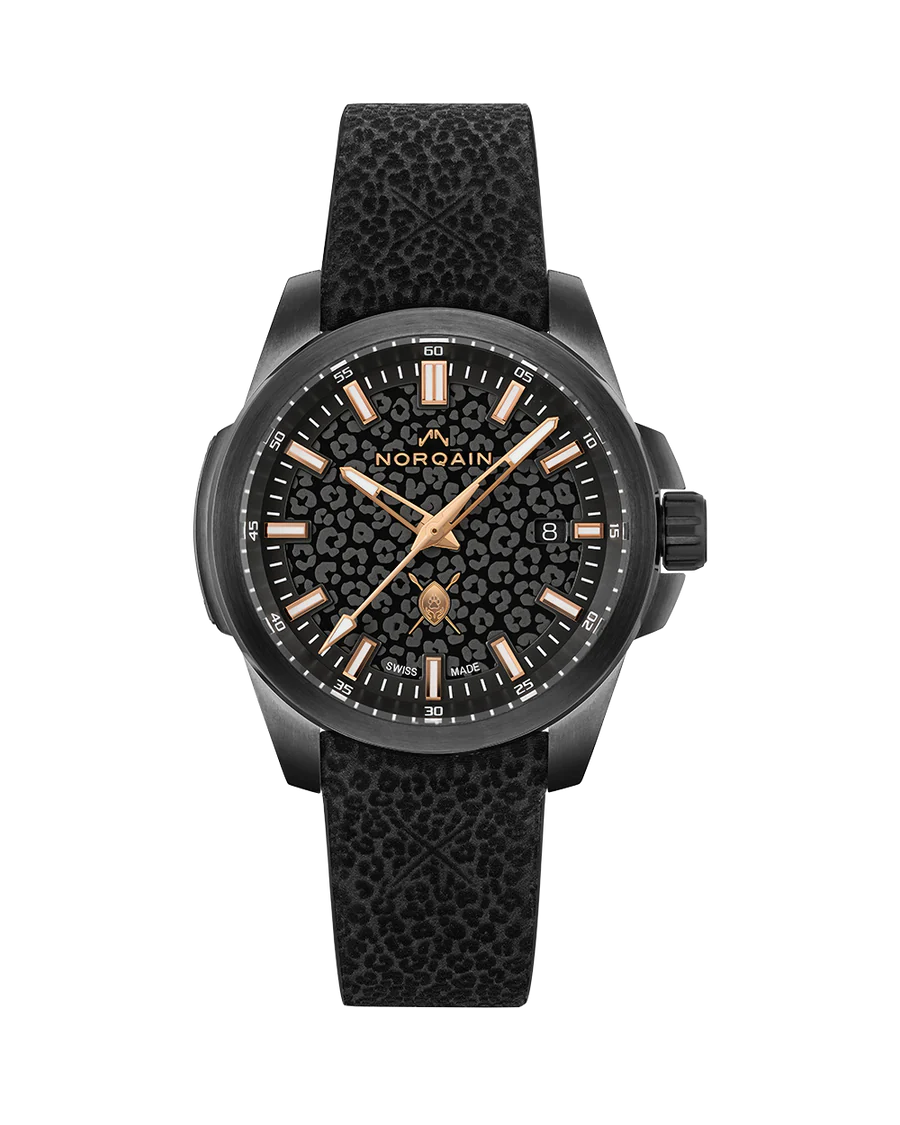 ノルケイン　時計　腕時計　カッコいい　シンプル　スイス　旅行　機械式　WING　記念日　可愛い　シンプル　ゴールド　ブラック　金　黒　自動巻き　ヒョウ柄　ダイヤモンドカット　動物　キャリバーNN08
