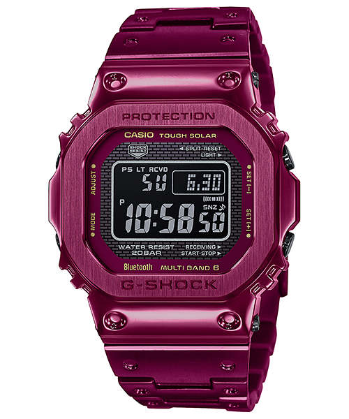 GMW-B5000RD-4JF　CASIO　G-SHOCK　カシオ　ジーショック　フルメタル　赤メタ　GMW-B5000RD-4JF　かっこいい　耐久性　頑丈　腕時計　時計　電波ソーラー　Bluetooth　便利　ガジェット　おすすめ　