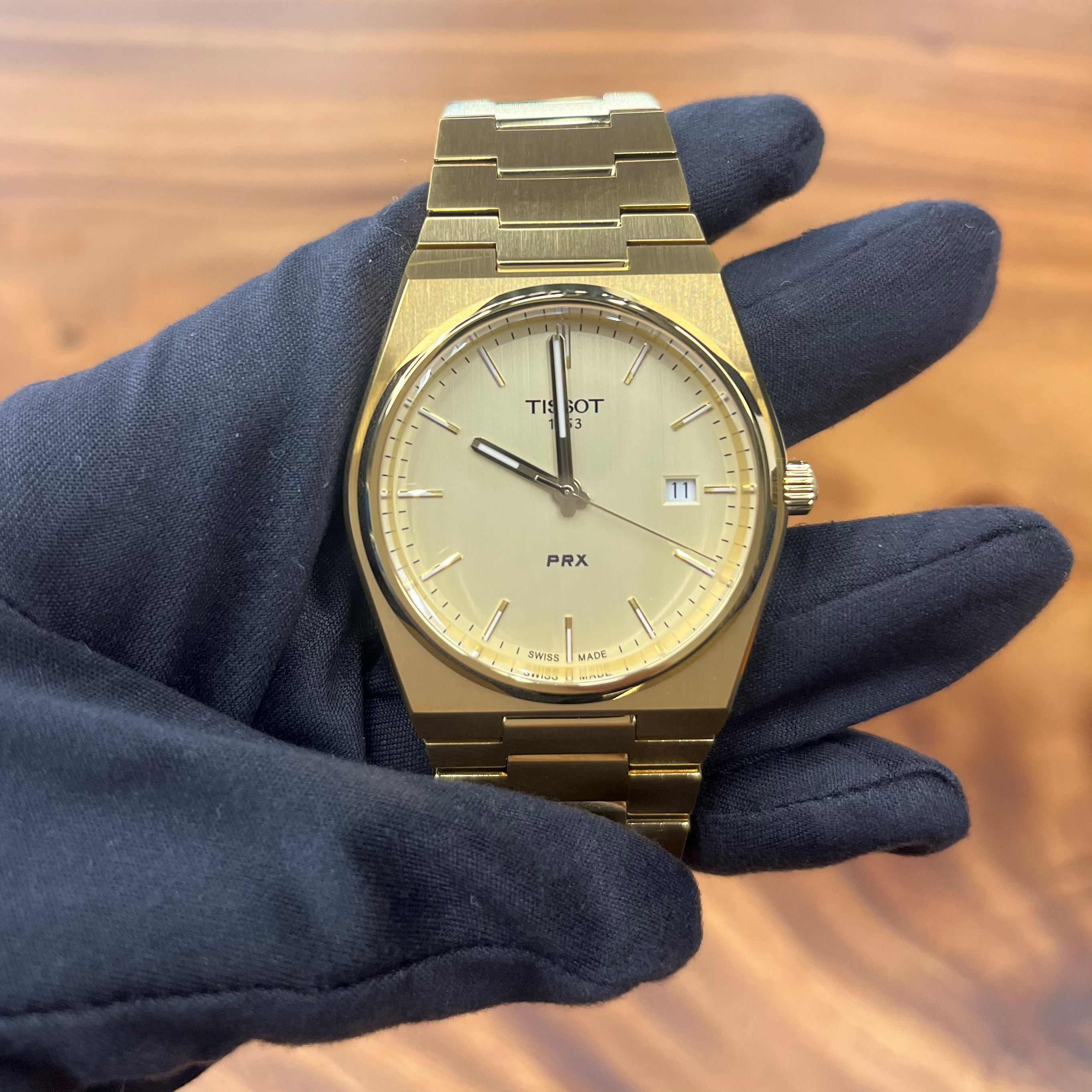 ティソ　PRX　カッコいい　時計　腕時計　ゴールド　クオーツ　スイス