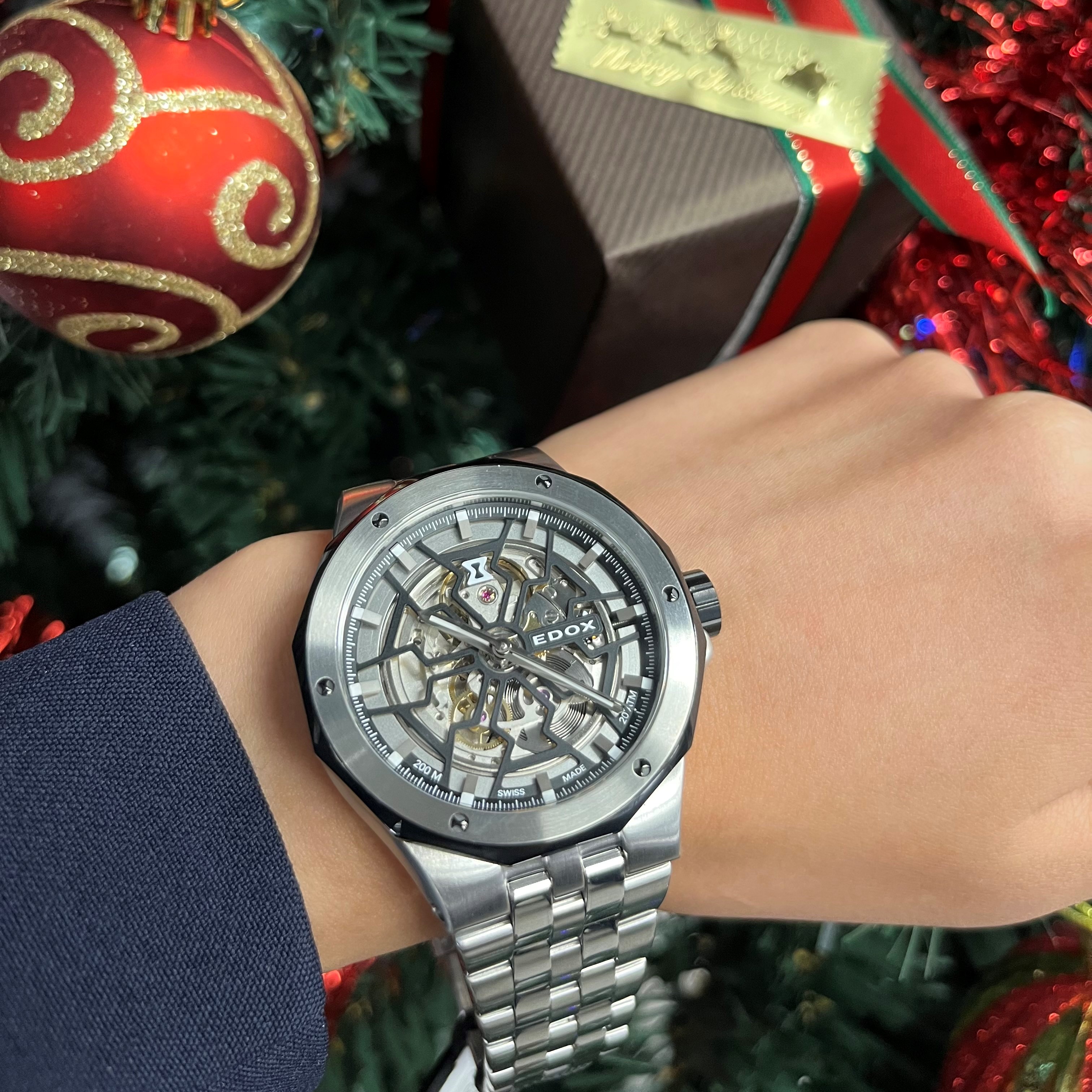 EDOX　かっこいい　時計　腕時計　スケルトン　プレゼント　記念日　スイス