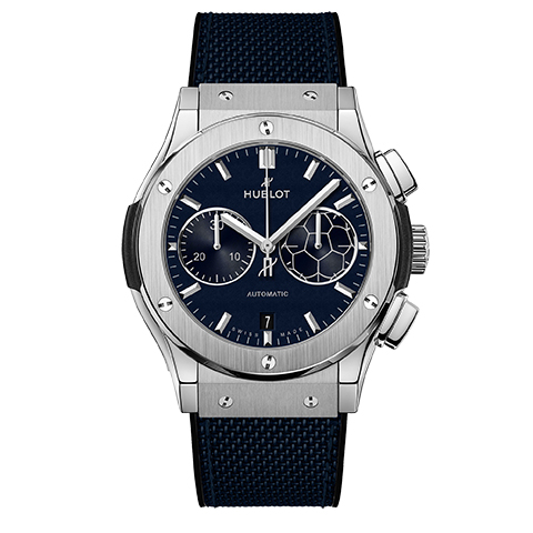 日本限定　521.NX.7170.NR.JFA CLASSIC FUSION CHRONOGRAPH TITANIUM BLUE VICTORY クラシック・フュージョン クロノグラフ チタニウム ブルー ヴィクトリー ウブロ　HUBLOT  紳士　紳士時計　メンズ　メンズウォッチ　高級腕時計　 MEN’S 時計　メンズモデル　横浜髙島屋　高島屋横浜　横浜高島屋　高島屋横浜　yokohamatakashimaya takashimayayokohama yokohama ヨコタカ　横浜駅　横浜　横浜西口　ヨコハマタカシマヤ　タカシマヤ　時計売場　時計　正規品　正規販売店　神奈川県