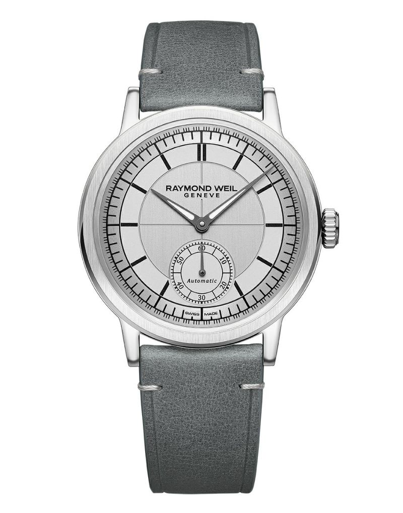 Raymond WeilのMillésime 2930-STC-65001は、1930年代スタイルのセクターダイヤルとスモールセコンドを採用した自動巻き腕時計で、GPHG 2023チャレンジウォッチ賞を受賞したネオ・ヴィンテージの代表作。直径39.5mmのステンレススティールケース、カーフレザーストラップ、ボックス型サファイアクリスタル風防を備え、クラシカルかつ現代的な魅力が融合したデザイン。