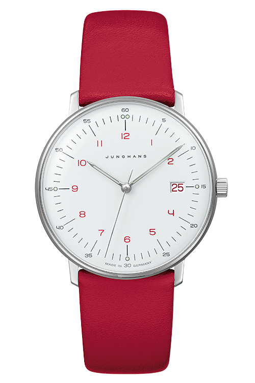 max bill by junghans lady　047 4541 02ユンハンス（JUNGHANS）の名作「マックス・ビル（max bill）」シリーズは、バウハウスの精神を体現するシンプルで美しいデザインが魅力の機械式腕時計。クラシックな手巻きから自動巻き、クロノスコープまで多彩なラインナップを展開。東京でユンハンスをお探しなら阪急メンズ東京へ。都内最大級の展示数を誇り、豊富なモデルを実際に手に取ってご覧いただけます。