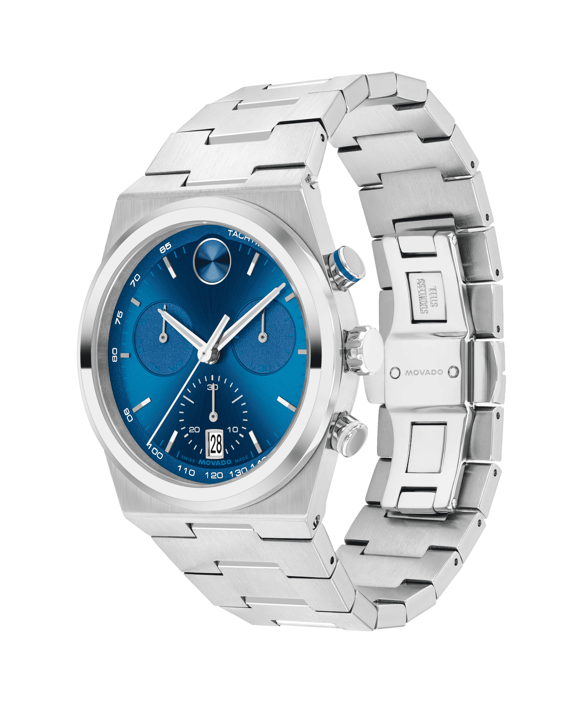 「モバード BOLD QUEST B3601199.8107S」は、スイスの名門時計ブランドMOVADO（モバード）による2025年春の新作で、アイコニックなシングルドットデザインを現代的に再解釈したモデルです。ステンレススチール製の42mmケースと一体型ブレスレットが特徴で、サテンとポリッシュの仕上げが施されたリンクにより、スポーティでありながら上品な印象を与えます。ダイアルには、12時位置にブランドの象徴であるシングルドットが配置され、サンレイ仕上げの文字盤とゴドロン装飾が施されたポリッシュリングが、控えめながらも大胆な存在感を放ちます。ムーブメントにはスイス製クォーツを採用し、5気圧防水性能を備え、日常生活での使用にも適しています。また、風防にはミネラルガラスを使用し、耐久性と視認性を確保しています。このモデルは、モバードの歴史的なコレクションにインスパイアされつつ、現代的なデザインと技術を融合させた「BOLD QUEST」コレクションの一部であり、洗練されたデザインと高い実用性を兼ね備えたタイムピースとして、時計愛好家やファッションに敏感なユーザーに最適です。公式販売店や正規取扱店での購入が可能で、専