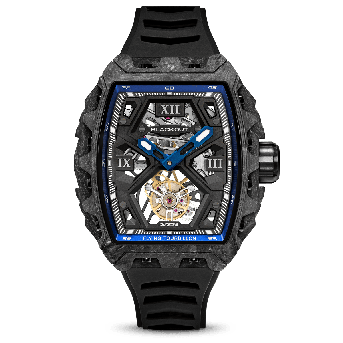 BLACKOUT WATCHES XP1 Tourbillon LT Blue / BOXP1TBLTCDB「日本で初めて展開されるBLACKOUT WATCHES XP1｜高級時計初心者にもやさしい設計と価格が魅力」
