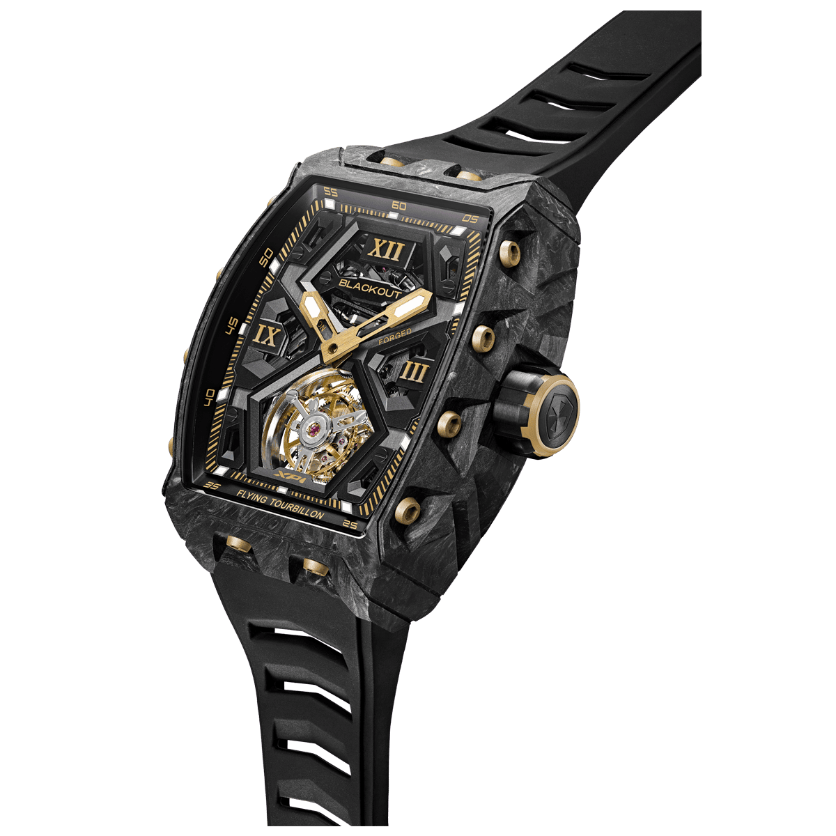 XP1 Tourbillon LT Gold / BOXP1TBLTCGD「トゥールビヨンのある生活をもっと身近に｜BLACKOUT WATCHESのXP1が日本初登場で高級時計の常識を覆す」