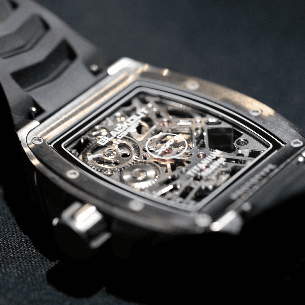 BLACKOUT WATCHES XP1 Tourbillon Titanium Black / BOXP1TBTIBK「BLACKOUT WATCHESが阪急メンズ東京で日本初上陸｜高級感のあるトゥールビヨンが驚きの価格で手に入る」