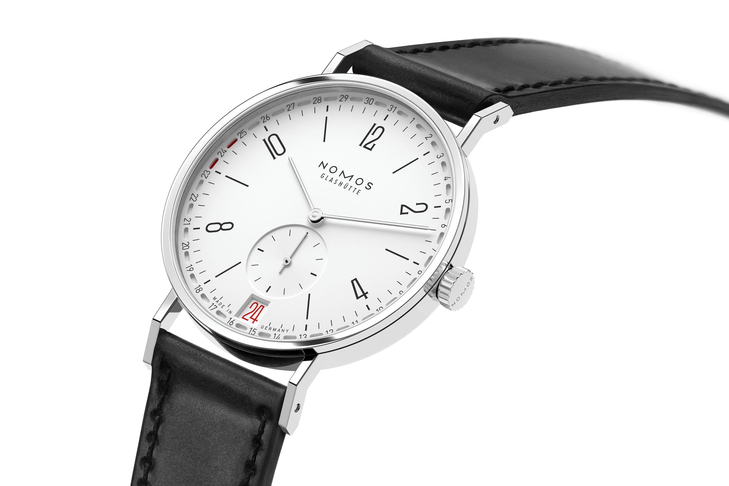 タンジェント　2デイト NM135 NOMOS Glashütte（ノモス グラスヒュッテ）Tangente（タンジェント）は、初めての本格的な機械式腕時計としても最適な逸品。無駄を削ぎ落とした視認性の高いダイヤルとしっかりした工作精度により、機械式の美しさを素直に体感できる入門向けの名作です。将来的なメンテナンスや価値継承も見据えた一生モノ候補。