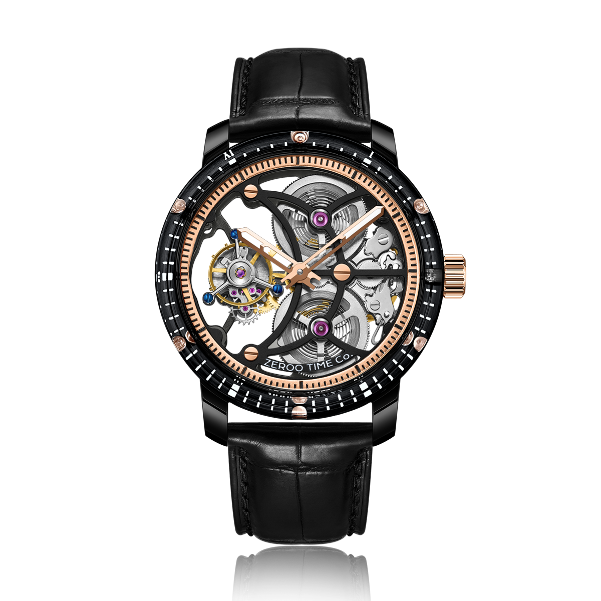 ZEROO T5 THE ARCHER FULL SKELETON TOURBILLON ¥458,700 税込価格  Hand-wound mechanical tourbillon  Color: ZT005SBR