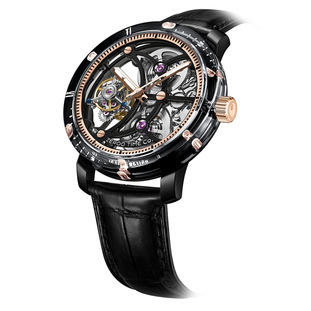 ZEROO T5 THE ARCHER FULL SKELETON TOURBILLON ¥458,700 税込価格  Hand-wound mechanical tourbillon  Color: ZT005SBR