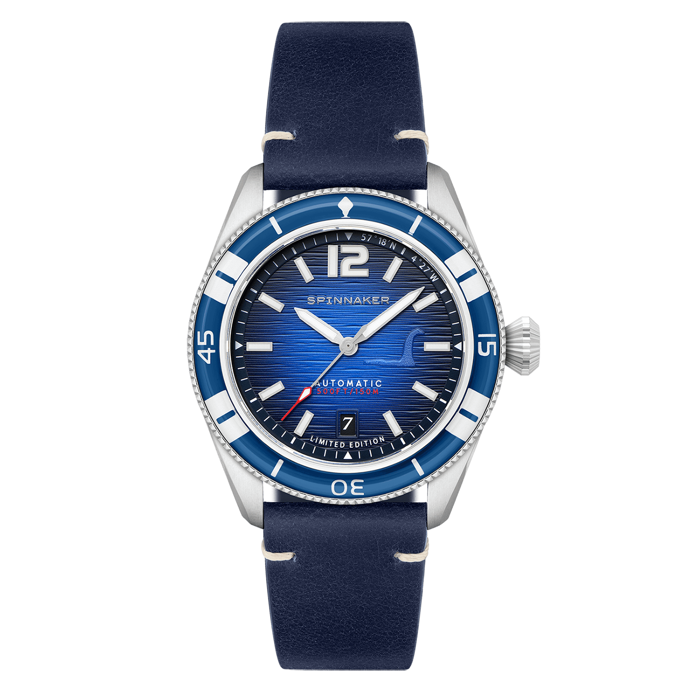SPINNAKER Scottish Watches NESSIE LIMITED EDITION スピニカー スコティッシュウォッチィズ ネッシーリミテッド エディション / SP-5137-01　英国スコットランドから発信される時計愛好家向けウェブサイト、Scottish Watches（スコティッシュウォッチイズ）との新たなコラボレーションを実現。今度のテーマは、ネッシー。あの伝説の未確認生物が、スピニカーのダイヤルに姿を現します。