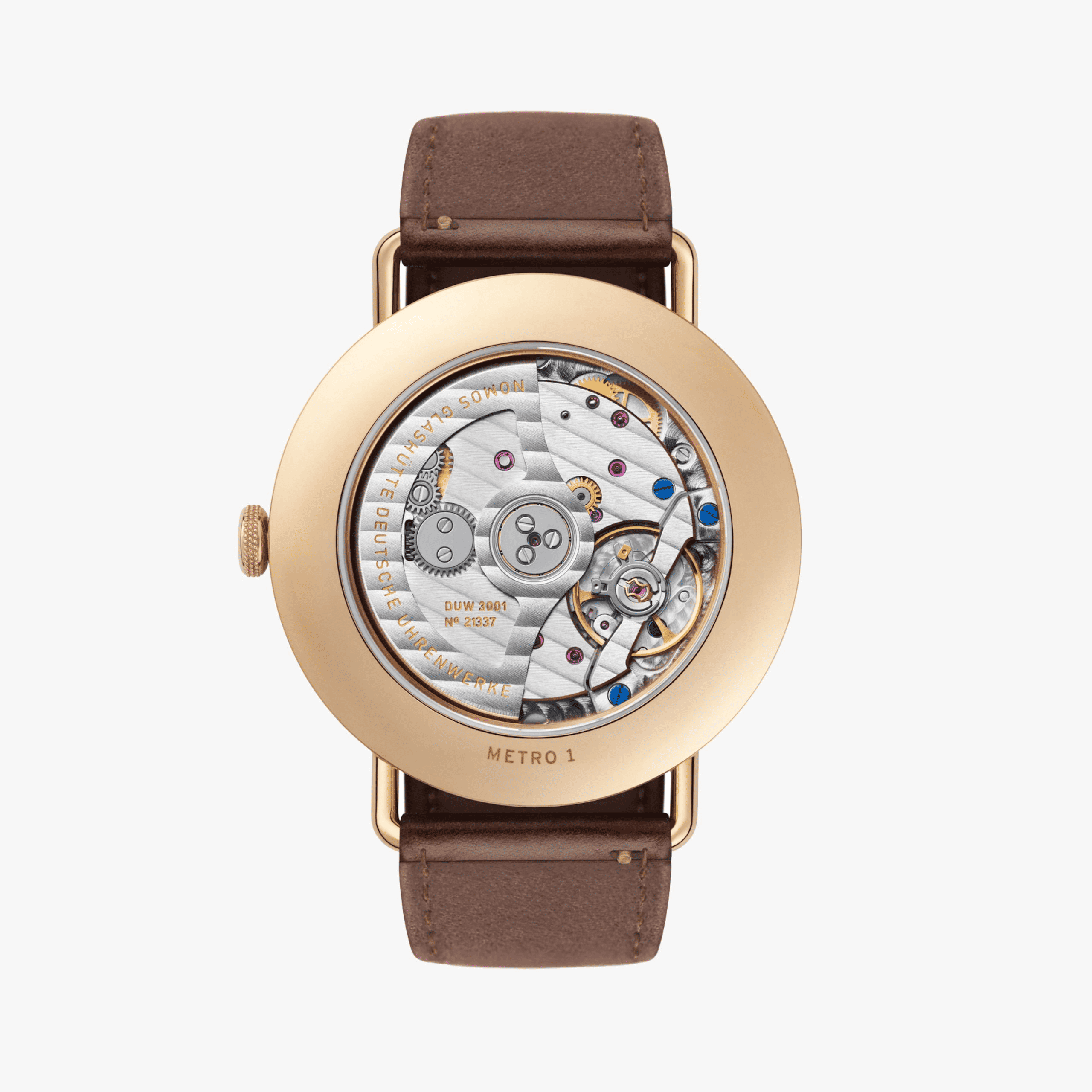 NOMOS Glashütte Metro Neomatik 39 Rosegold MT330014W239は、厚さ8.4mmの超薄型自動巻きモデルで、上品なホワイトシルバーダイアルとクラシカルなワイヤーラグが特徴。