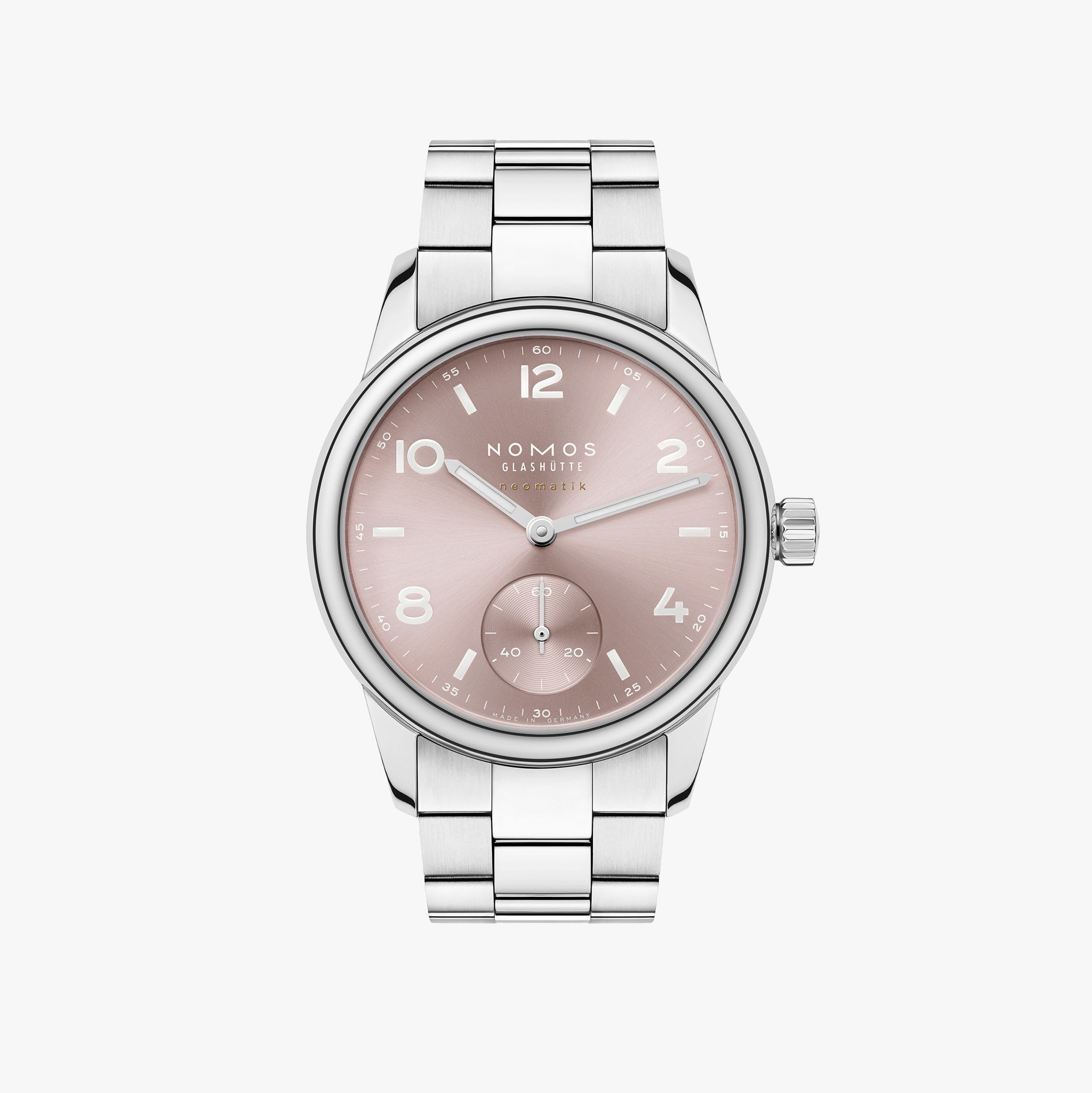 NOMOS クラブ ・スポーツ ネオマティック 34 ロゼ 正面画像 NOMOSGLASHÜTTE＋FORTUNE TIME 表参道ヒルズ店