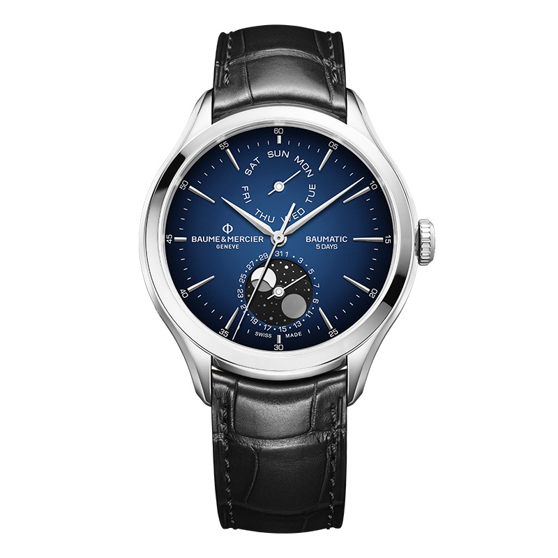 ボームアンドメルシエ クリフトン ダイヤ 自動巻き BAUME&MERCIER 深みのあるグラデーショングレーのダイヤルと組み合わせたボーム