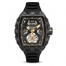 XP1 トゥールビヨン Tourbillon LT Centurion / BOXP1TBLTCGDCN　⾼品質のアジア製トゥールビヨンを輸⼊し、それをスイス・ジュネーブの自社工房で熟練の職人達の手により再構築。部品はスイスの自社工場で徹底的に検査され、必要に応じて加工された後、現地で組み立て。このプロセスにより、手の届く価格でありながら、スイス製の高級トゥールビヨンにも匹敵するクオリティが実現させました。