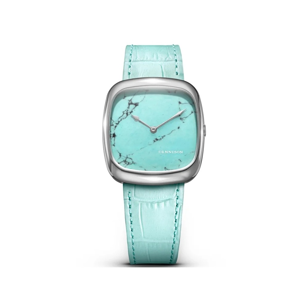 Natural Turquoise Stone in Steel ALD-S-ST16-TU-R-SBKL