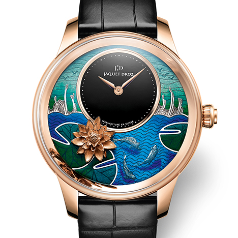 JAQUET DROZ
 Petite Heure Minute Relief Carps | ジャケ・ドロー プティ・ウール ミニット レリーフ カープ