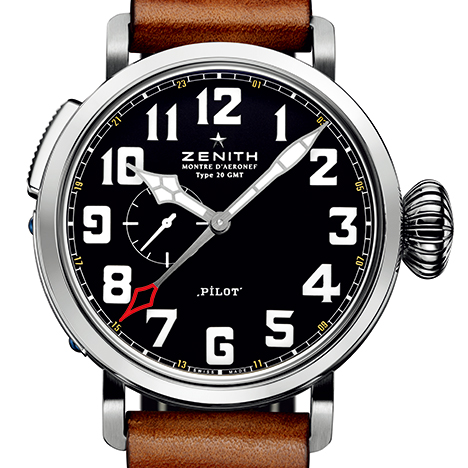 【111246】ZENITH ゼニス  96.2431.693/21.C738 パイロット タイプ20 GMT 世界限定1903本 ブラックダイヤル TI/レザー 自動巻き ギャランティーカード 純正ボックス 腕時計 時計 WATCH メンズ 男性 男 紳士