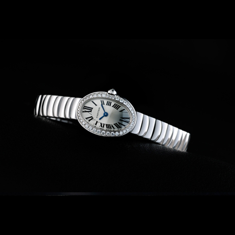 Cartier
 BAIGNOIRE WATCH MINI MODEL  | カルティエ ミニ ベニュワール 18KWG  ダイヤモンド 