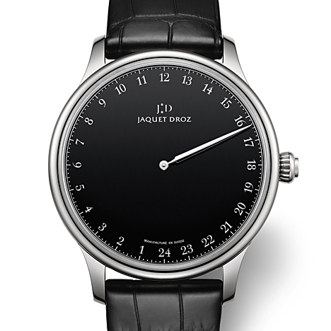 JAQUET DROZ
 GRANDE HEURE STAINLESS STEEL ONYX | ジャケ・ドロー グラン・ウール ステンレススティール オニキス