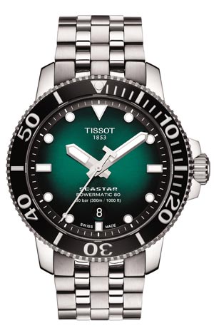 TISSOT(ティソ) 2021新作 新色グリーンダイアルモデルに日本限定セットが登場。「ティソ シースター 1000 オートマティック」