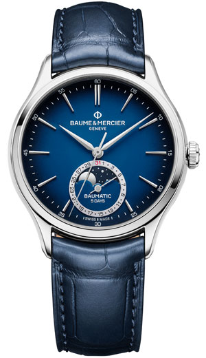 BAUME & MERCIER(ボーム＆メルシエ) 2024新作 日常の高級時計「クリフトン」コレクションにムーンフェイズを讃えた2つの新しいタイムピース。ボーム＆メルシエ「クリフトン ボーマティック・ムーンフェイズ・デイト」WATCHES & WONDERS 2024に登場