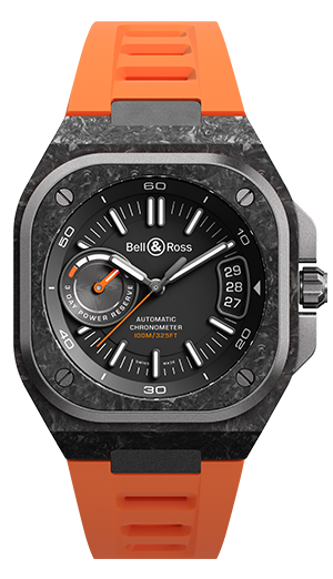 BELL & ROSS(ベル＆ロス) 2022新作 ブラックマーブルと巧みに配されたオレンジが革新的でスポーティシックな魅力を放つ限定モデル。ベル＆ロス「BR-X5 カーボン オレンジ」