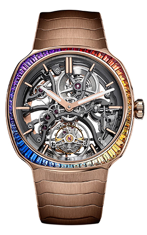 H.Moser & Cie.(H.モーザー) 2025新作 プレシャスなミニマリズム。H.モーザー「ストリームライナー・トゥールビヨン スケルトン レインボー」