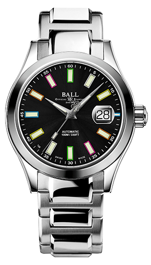 BALL WATCH(ボール ウォッチ) 最高級ステンレススティールへとグレードアップした3針ベーシックモデルにレインボーカラーの自発光マイクロ・ガスライトをセット。ボール ウォッチ「エンジニア III マーベライト」