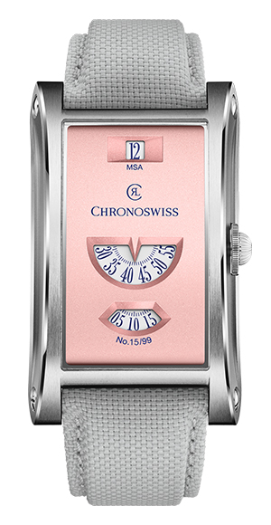 CHRONOSWISS(クロノスイス) 2026新作 針を持たない機械式腕時計の新色。クロノスイス「ネオ デジター パステル」