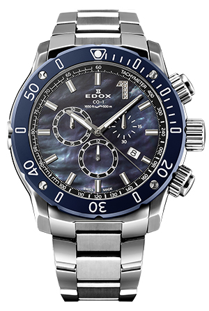 EDOX(エドックス) 2023新作 文字盤にブラック マザー・オブ・パール＆ダイヤモンドインデックスを採用した日本限定モデル。エドックス「クロノオフショア1 クロノグラフ ジャパン リミテッドエディション」