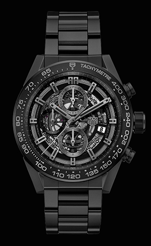 TAG Heuer(タグ・ホイヤー) ジュネーブ発表モデル  「カレラ ホイヤー01 フルブラック マットセラミック」