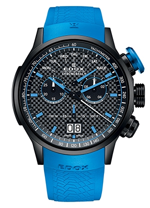 EDOX(エドックス) 地上最速ドライバーのための腕時計。大胆で鮮やかなブルーの「クロノラリー リミテッドエディション ザウバーF1チーム」が9月新登場