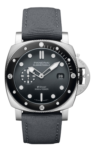 PANERAI(パネライ) 2022新作 サブマーシブル コレクションにeスティール™素材のモデルが登場。パネライ「サブマーシブル クアランタ クアトロ eスティール™」