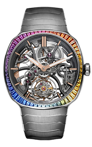 H.Moser & Cie.(H.モーザー) 2025新作 プレシャスなミニマリズム。H.モーザー「ストリームライナー・トゥールビヨン スケルトン レインボー」