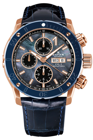 EDOX(エドックス) 2020新作 エドックスのクロノオフショア1 コレクションから、虹色の神秘的な煌めきを放つブラック マザー・オブ・パール ダイアルを採用した日本限定ウォッチが登場