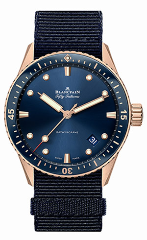 BLANCPAIN(ブランパン) 2020新作 ブルーダイアルにセドナ®ゴールドを組み合わせた、ブランパン「フィフティ ファゾムス バチスカーフ」