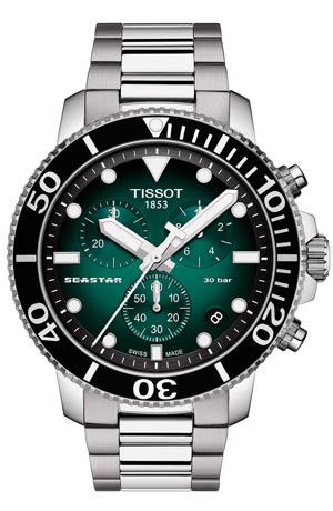 TISSOT(ティソ) 2021新作 鮮やかなベゼルカラーが夏の腕元を彩る新色。「ティソ シースター 1000 クォーツ クロノグラフ」