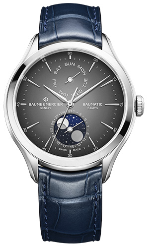 BAUME & MERCIER(ボーム＆メルシエ) 2020新作 存在感を放ちながら独特の美を演出。ボーム＆メルシエ「クリフトン ボーマティック デイデイト/ムーンフェイズ」