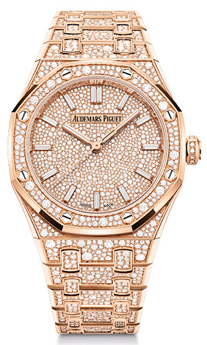 AUDEMARS PIGUET(オーデマ ピゲ) 2023新作 スノーセッティングのダイヤモンドが輝くハイジュエリーの34mmと37mmのタイムピース。オーデマ ピゲ「ロイヤル オーク オートマティック」