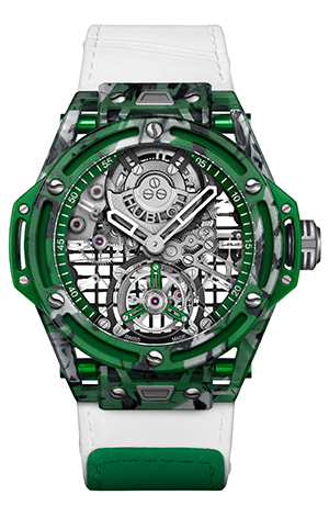 HUBLOT(ウブロ) 2026新作 史上最高の選手、ウブロアンバサダー ノバク・ジョコビッチへのオマージュ。3つのサーフェスと、ゲーム、セット、マッチのための時計3部作。ウブロ「ビッグ・バン トゥールビヨン ノバク・ジョコビッチ GOAT エディション」