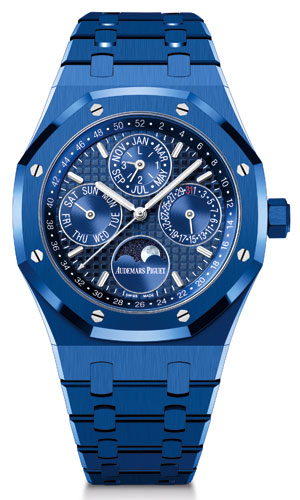 AUDEMARS PIGUET(オーデマ ピゲ) 2022新作 洗練されたブルーセラミックの単色の美しさがデザインを惹きたてる。オーデマ ピゲ「ロイヤル オーク パーペチュアルカレンダー」