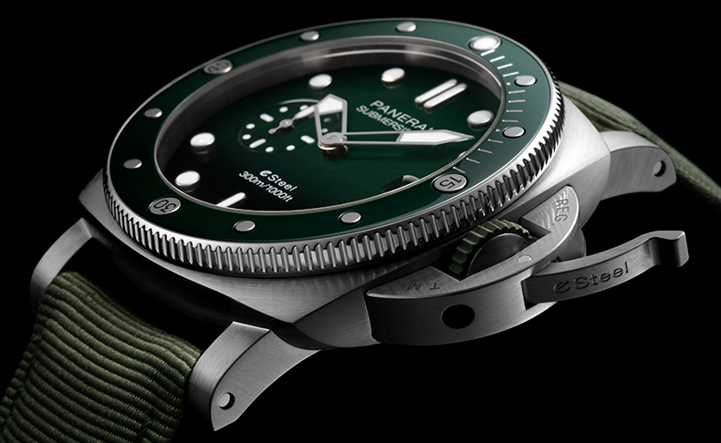 PANERAI(パネライ) 2022新作 サブマーシブル コレクションにeスティール™素材のモデルが登場。パネライ「サブマーシブル クアランタ クアトロ eスティール™」