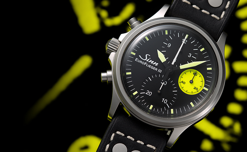 SINN(ジン) 2022新作 ジン社製オンボードクロックのイエローを採用したモデル。ジン「356.EURO FLIEGER.III」