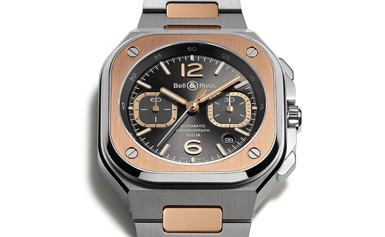 BELL & ROSS(ベル&ロス) 2024新作 ベル&ロス「BR 05 クロノ グレー スティール&ゴールド」