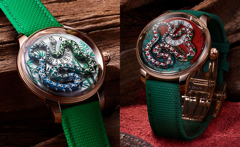 JAQUET DROZ(ジャケ・ドロー) 来るべき新年に向けて。巳年に向けたユニークな2つのモデル。ジャケ・ドロー「オフィディアン・アワー」