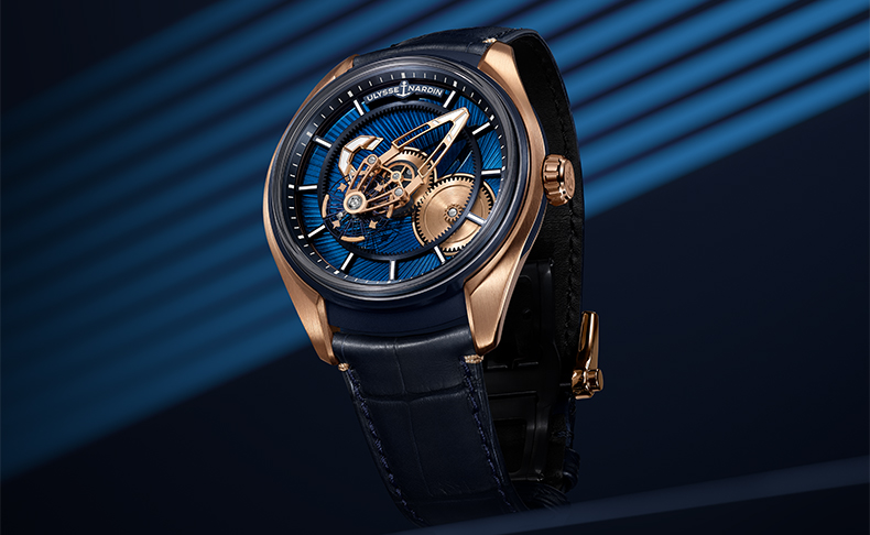 ULYSSE NARDIN(ユリス・ナルダン) 2025新作 伝統的な職人技と型破りな時計学が出会う場所、スイス、ル・ロックルの職人技で製作されるリミテッド・エディションモデル。ユリス・ナルダン「フリーク X ゴールド エナメル」