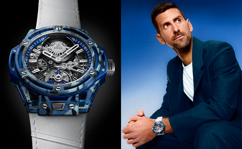 HUBLOT(ウブロ) 2026新作 史上最高の選手、ウブロアンバサダー ノバク・ジョコビッチへのオマージュ。3つのサーフェスと、ゲーム、セット、マッチのための時計3部作。ウブロ「ビッグ・バン トゥールビヨン ノバク・ジョコビッチ GOAT エディション」
